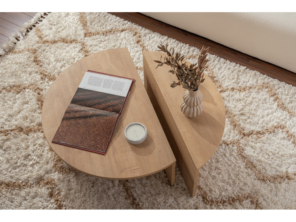 Couchtisch aus Holz „Orion“ – 90 x 60 x 30 cm - Honig-Eiche