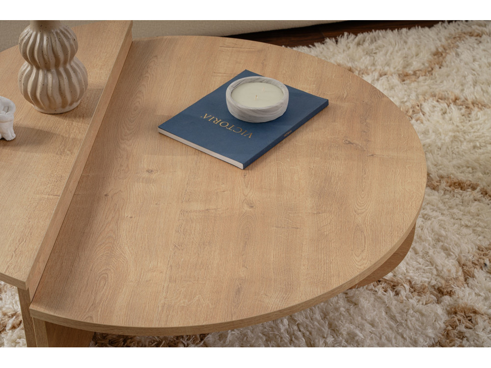 Couchtisch aus Holz „Orion“ – 90 x 60 x 30 cm - Honig-Eiche