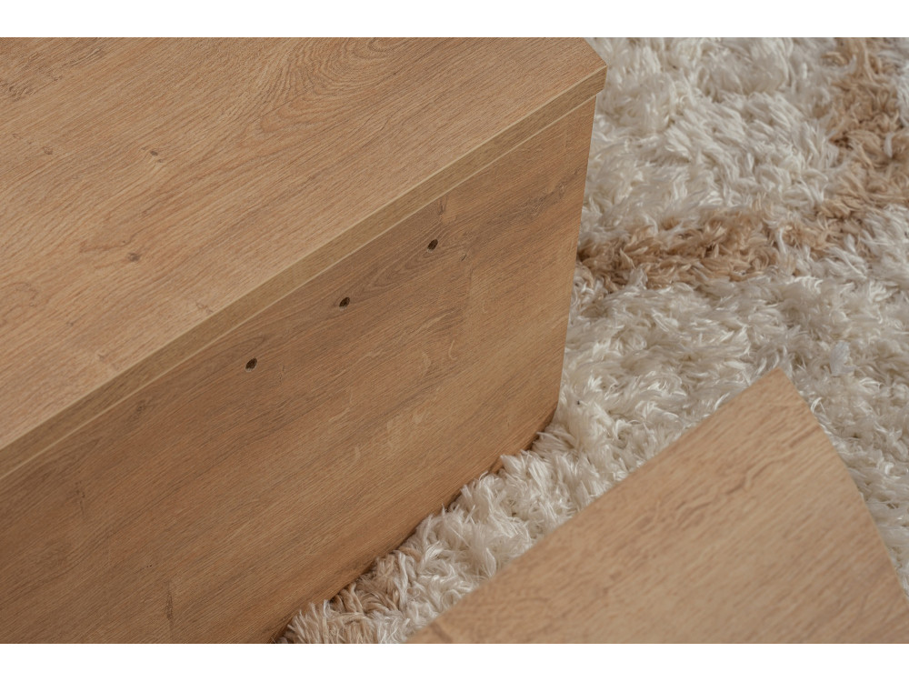 Couchtisch aus Holz „Orion“ – 90 x 60 x 30 cm - Honig-Eiche