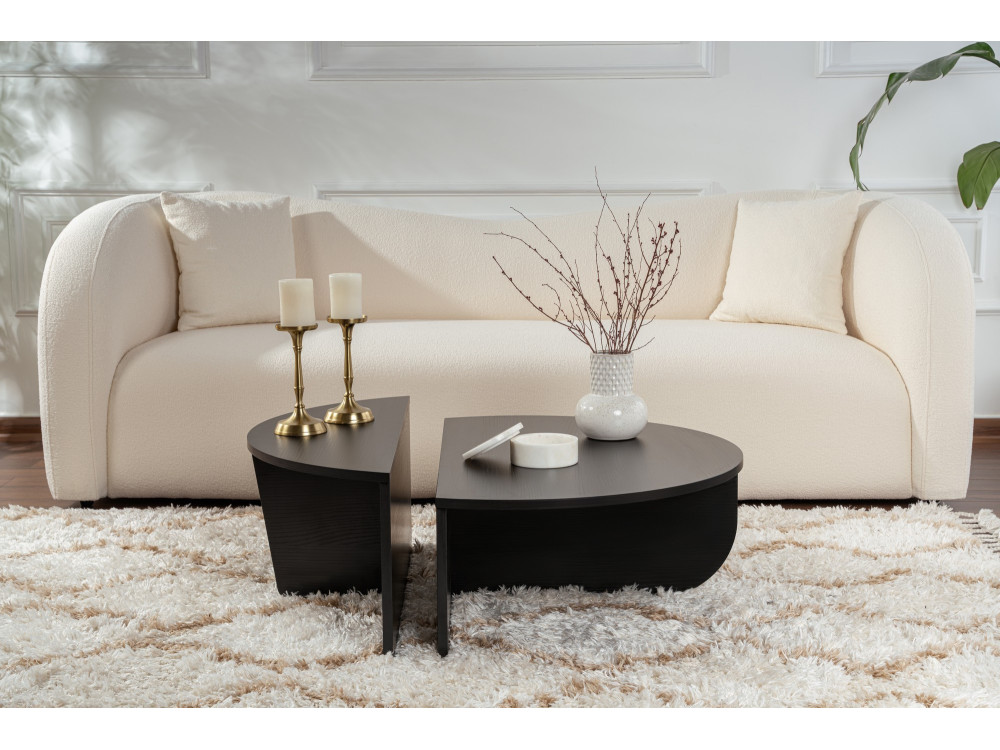 Couchtisch aus Holz „Orion“ – 90 x 60 x 30 cm – Schwarzes Holz