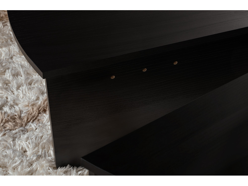 Couchtisch aus Holz „Orion“ – 90 x 60 x 30 cm – Schwarzes Holz