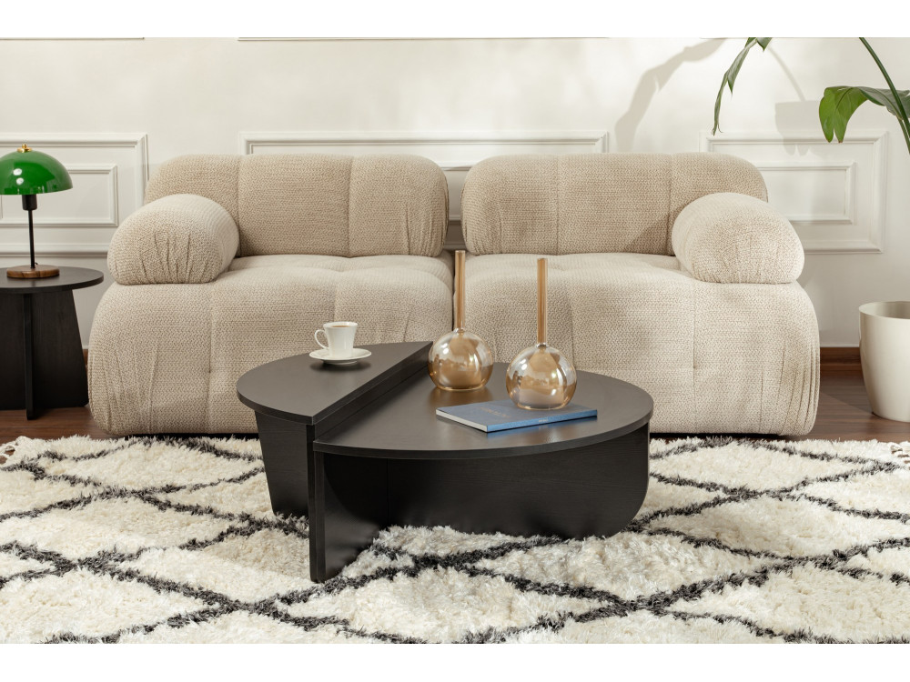 Couchtisch aus Holz „Orion“ – 90 x 60 x 30 cm - Schwarzes Holz