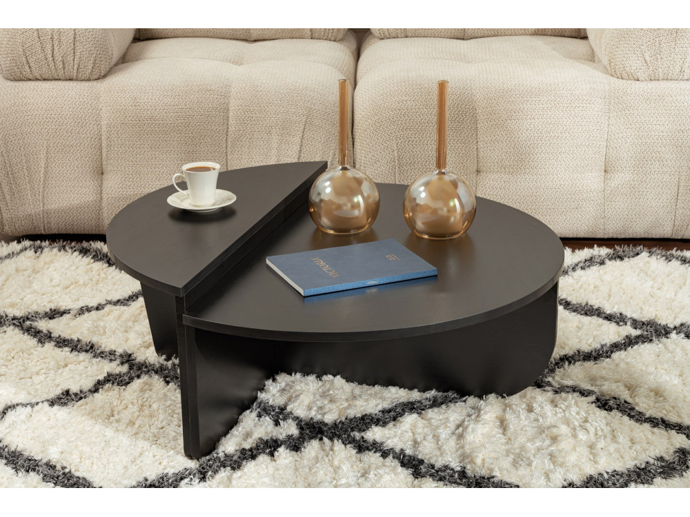 Couchtisch aus Holz „Orion“ – 90 x 60 x 30 cm - Schwarzes Holz