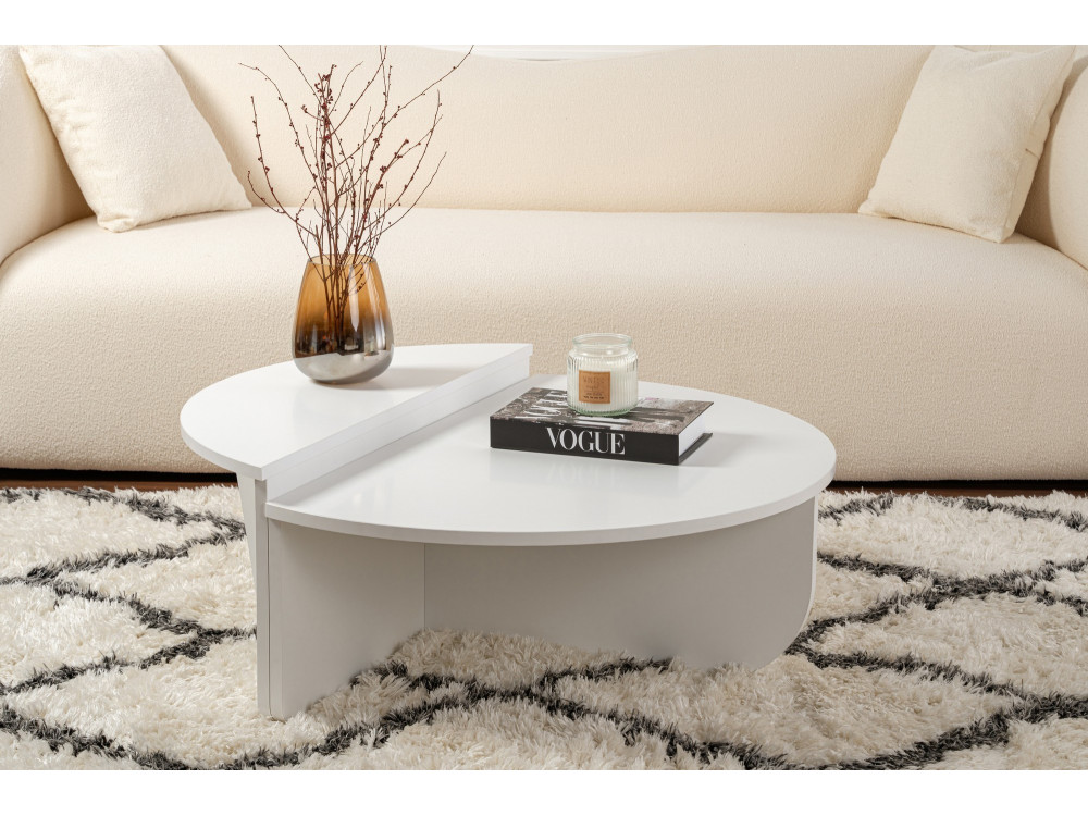 Couchtisch aus Holz „Orion“ – 90 x 60 x 30 cm - Weiß