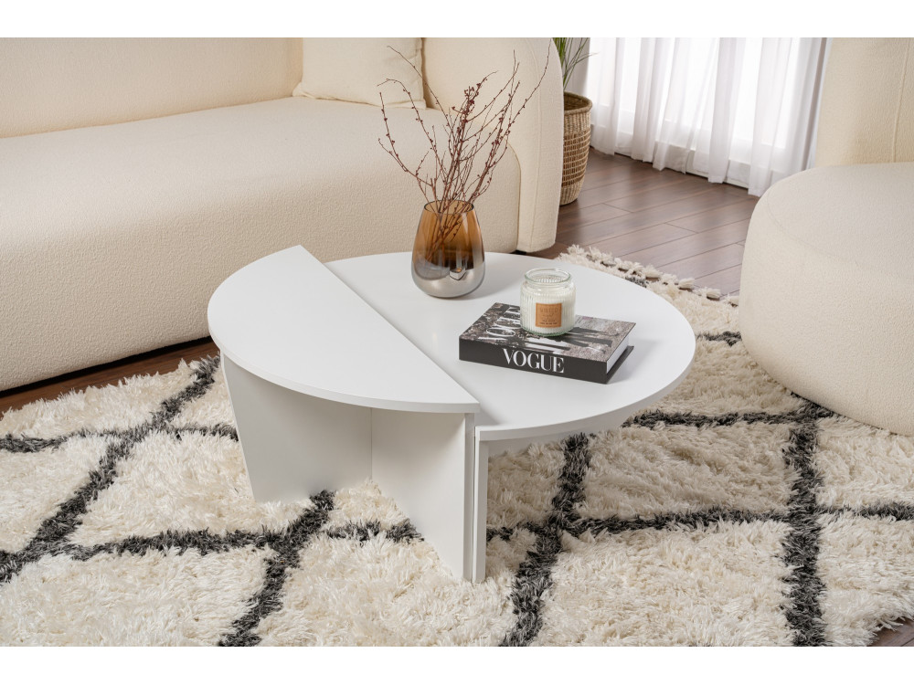 Couchtisch aus Holz „Orion“ – 90 x 60 x 30 cm - Weiß