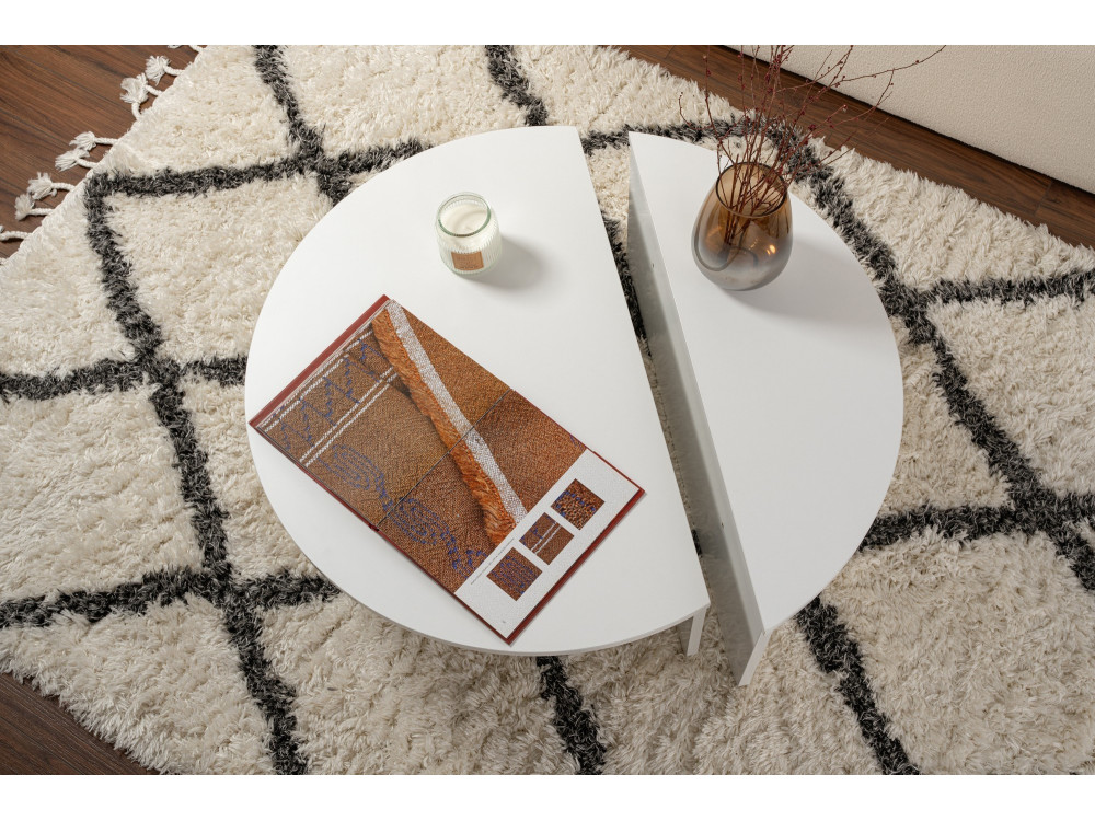 Couchtisch aus Holz „Orion“ – 90 x 60 x 30 cm - Weiß