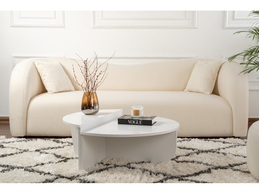 Couchtisch aus Holz „Orion“ – 90 x 60 x 30 cm - Weiß