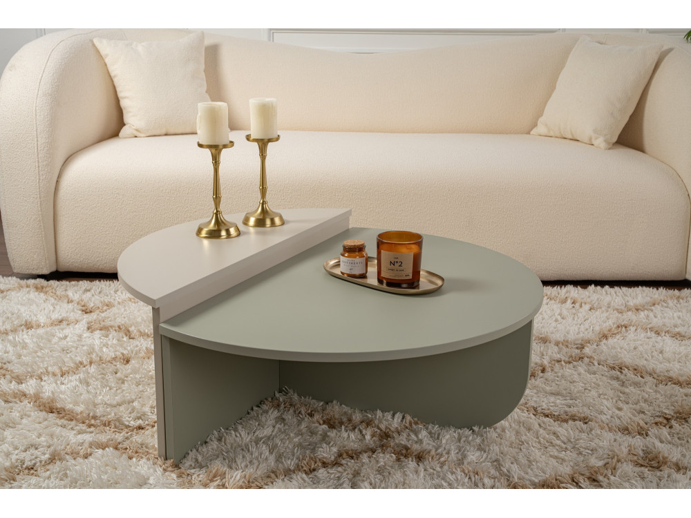 Couchtisch aus Holz "Orion" 90 x 60 x 30 cm - Aschgrün