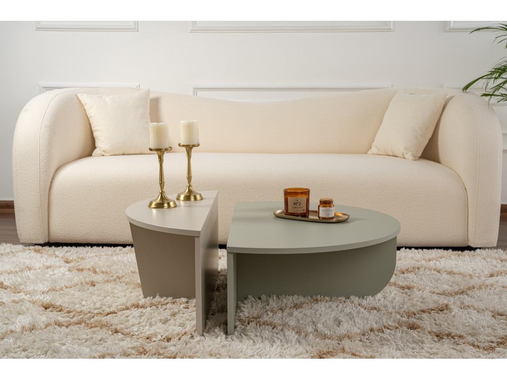 Couchtisch aus Holz "Orion" 90 x 60 x 30 cm - Aschgrün