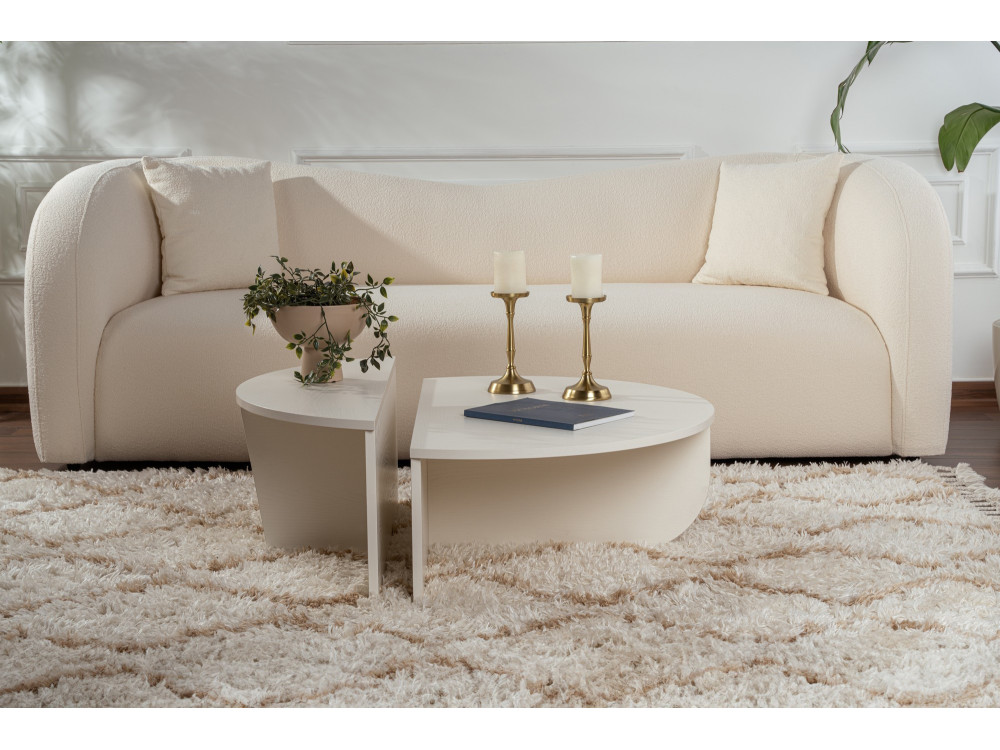 Couchtisch aus Holz "Orion" 90 x 60 x 30 cm - Holzweiß