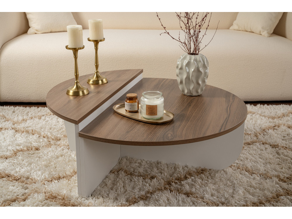 Holz Couchtisch "Orion" 90 x 60 x 30 cm - Nussbaum
