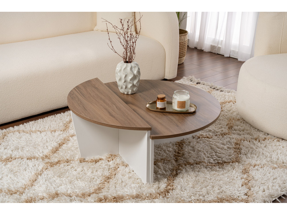 Holz Couchtisch "Orion" 90 x 60 x 30 cm - Nussbaum