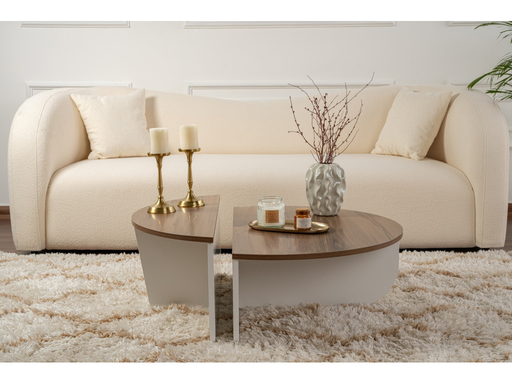 Holz Couchtisch "Orion" 90 x 60 x 30 cm - Nussbaum