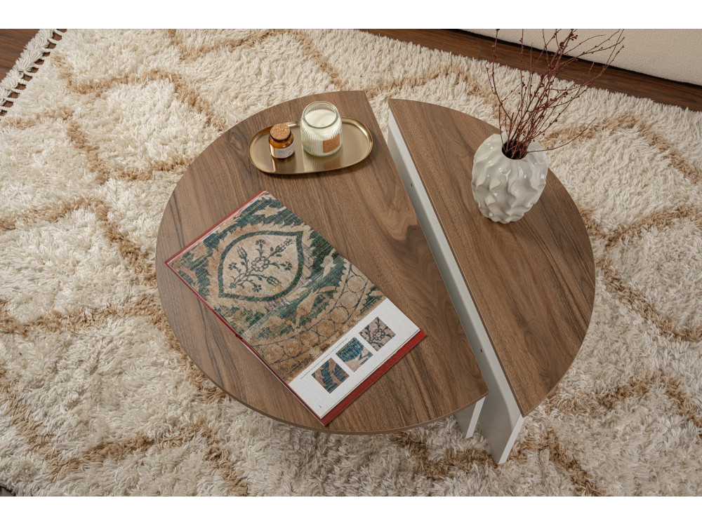 Holz Couchtisch "Orion" 90 x 60 x 30 cm - Nussbaum