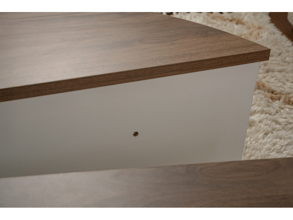 Holz Couchtisch "Orion" 90 x 60 x 30 cm - Nussbaum