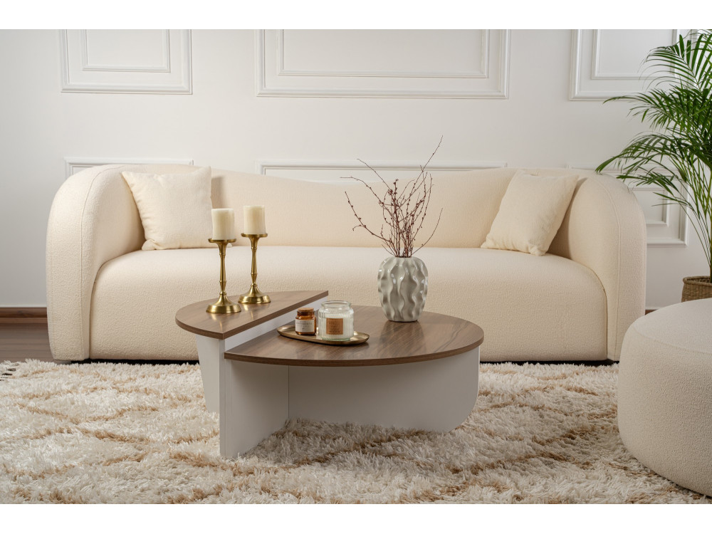 Holz Couchtisch "Orion" 90 x 60 x 30 cm - Nussbaum