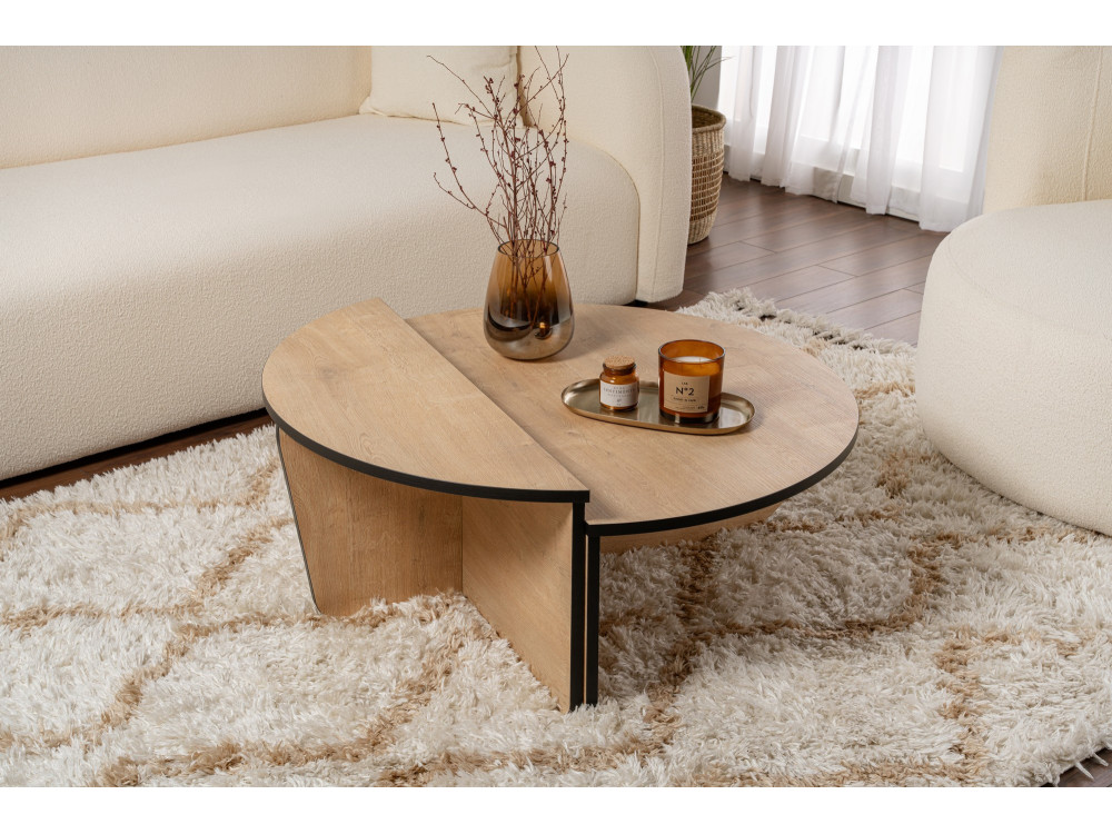 Holz Couchtisch "Orion" 90 x 60 x 30 cm - Honigeiche