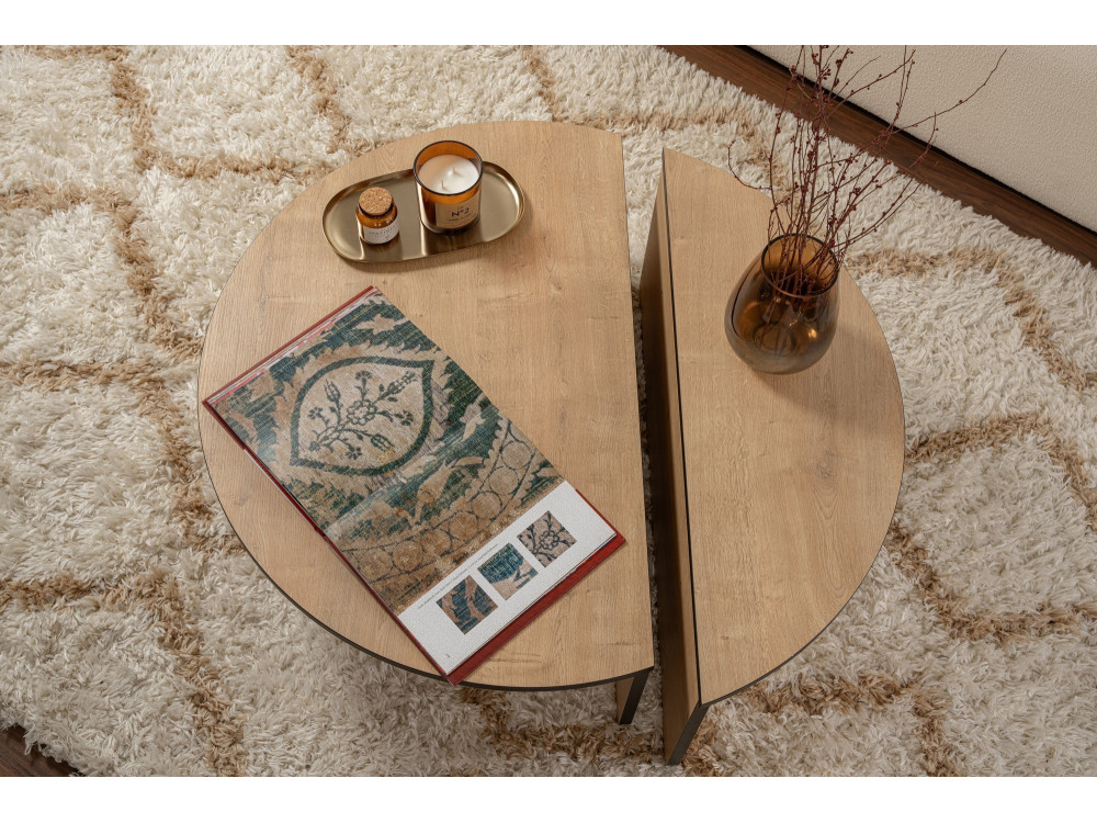 Holz Couchtisch "Orion" 90 x 60 x 30 cm - Honigeiche