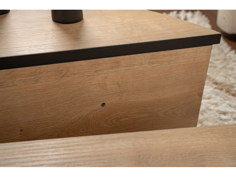Holz Couchtisch "Orion" 90 x 60 x 30 cm - Honigeiche