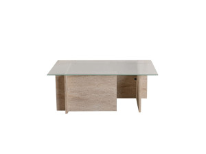 Couchtisch „Vetrino“ aus Holz – 105 x 65 x 40 cm – Travertin