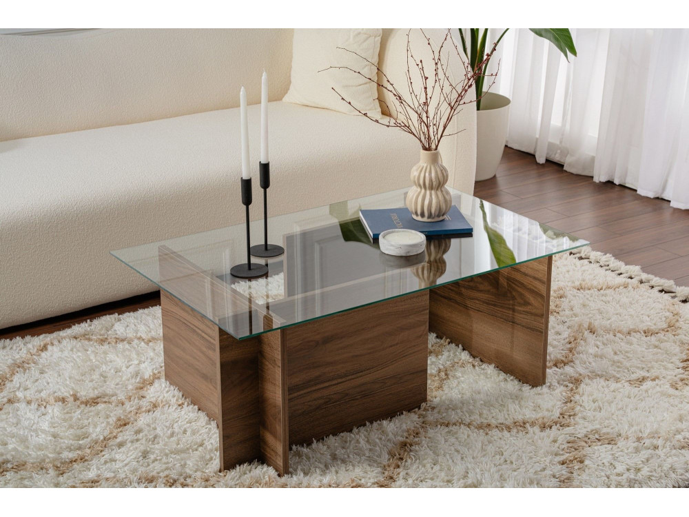 Couchtisch „Vetrino“ aus Holz – 105 x 65 x 40 cm – Walnuss