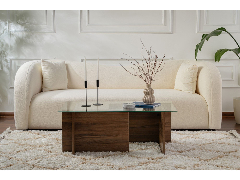 Couchtisch „Vetrino“ aus Holz – 105 x 65 x 40 cm – Walnuss