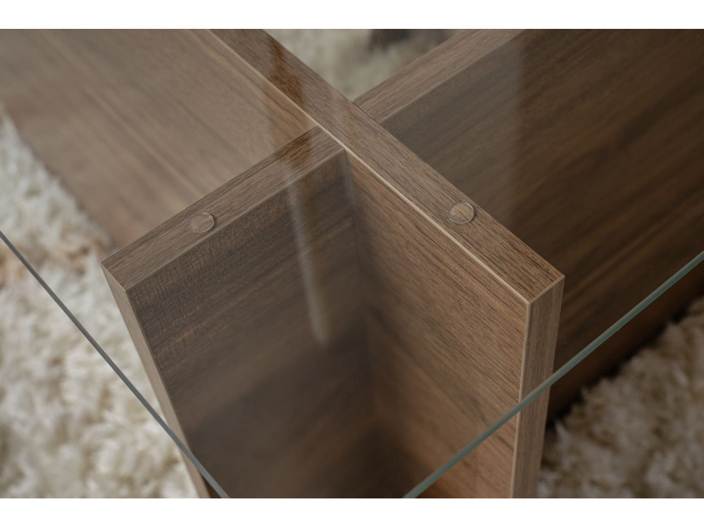 Couchtisch „Vetrino“ aus Holz – 105 x 65 x 40 cm – Walnuss