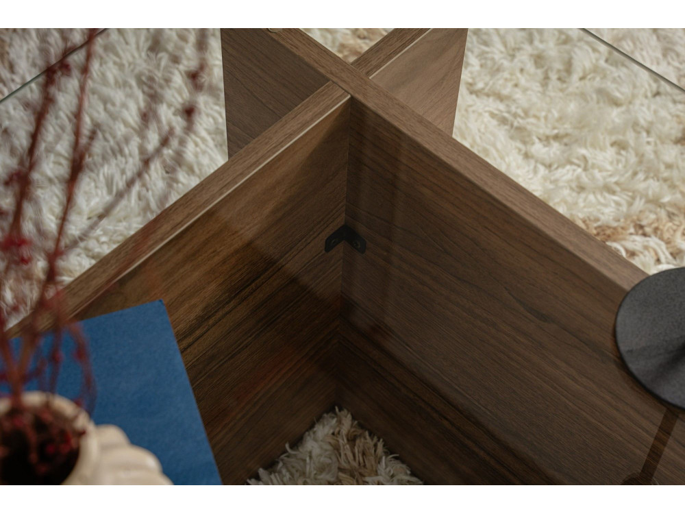 Couchtisch „Vetrino“ aus Holz – 105 x 65 x 40 cm – Walnuss