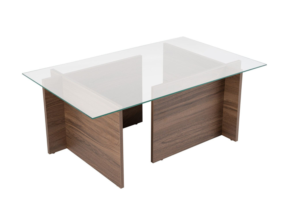 Couchtisch „Vetrino“ aus Holz – 105 x 65 x 40 cm – Walnuss