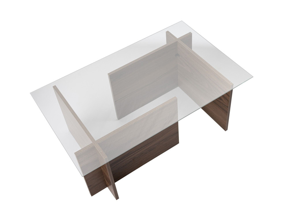 Couchtisch „Vetrino“ aus Holz – 105 x 65 x 40 cm – Walnuss