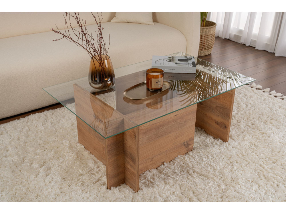 Couchtisch „Vetrino“ aus Holz – 105 x 65 x 40 cm – Atlantische Kiefer