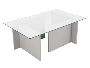 Couchtisch aus Glas "Vetrino" 105 x 65 x 40 cm - Grau
