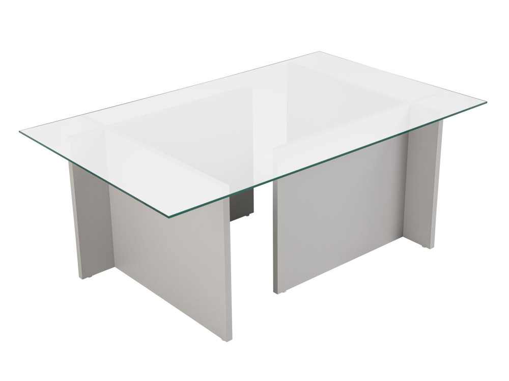 Couchtisch aus Glas "Vetrino" 105 x 65 x 40 cm - Grau