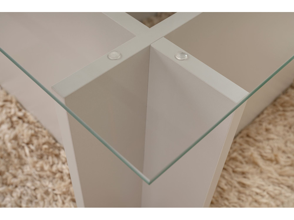 Couchtisch aus Glas "Vetrino" 105 x 65 x 40 cm - Grau
