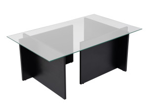 Couchtisch aus Glas "Vetrino" 105 x 65 x 40 cm - Holz Schwarz