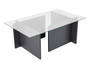 Couchtisch aus Glas "Vetrino" 105 x 65 x 40 cm - Anthrazit