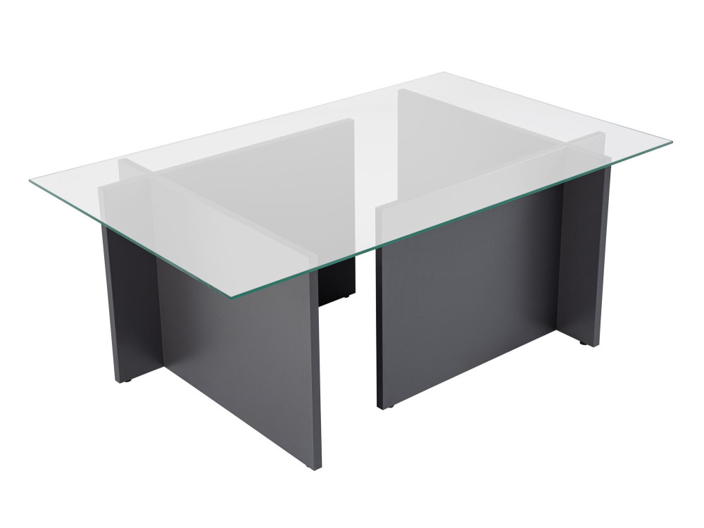 Couchtisch aus Glas "Vetrino" 105 x 65 x 40 cm - Anthrazit
