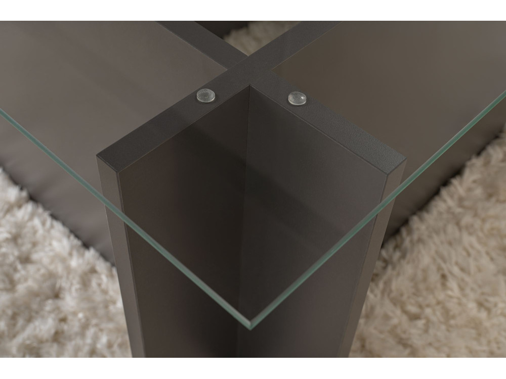 Couchtisch aus Glas "Vetrino" 105 x 65 x 40 cm - Anthrazit