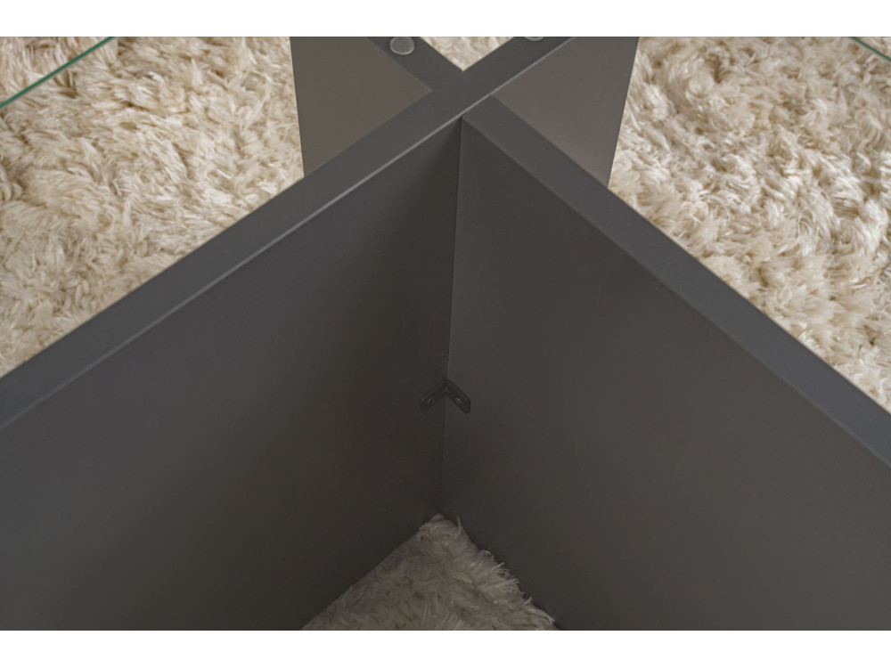 Couchtisch aus Glas "Vetrino" 105 x 65 x 40 cm - Anthrazit
