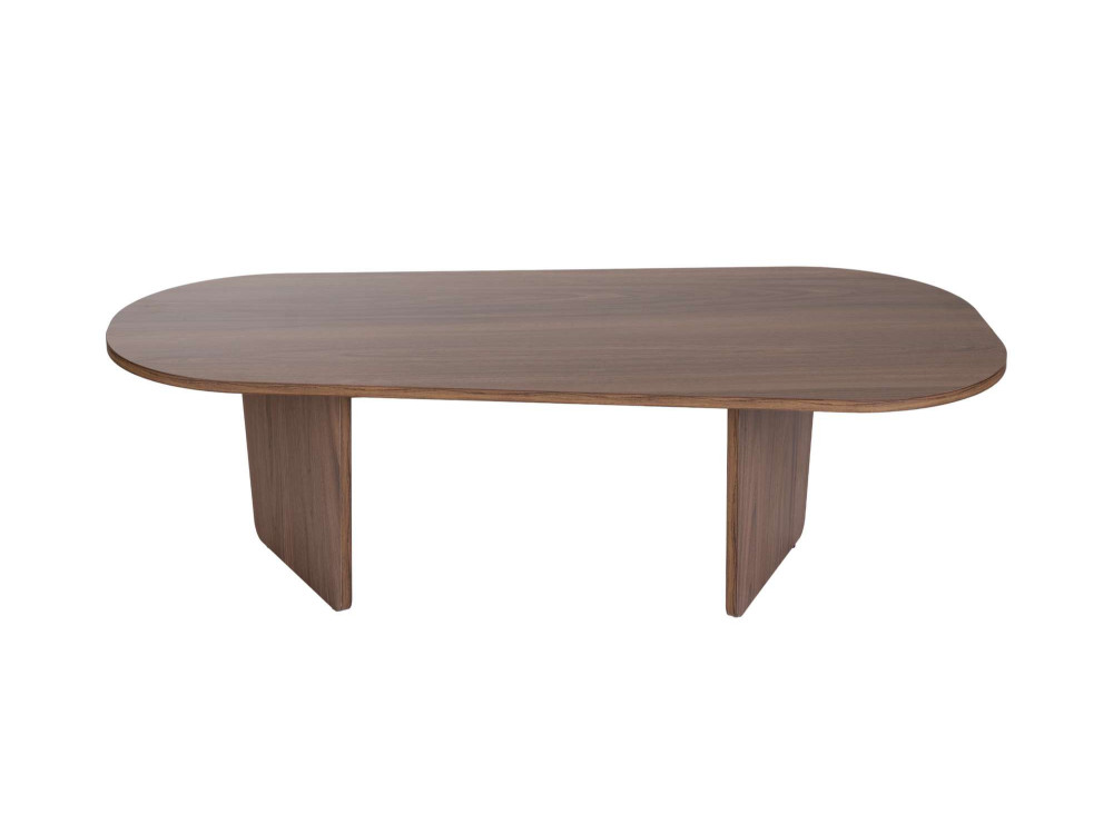 Couchtisch „Ovalis“ aus Holz – 130 x 65 x 40 cm – Nussbaum