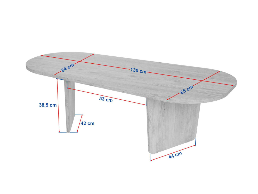 Couchtisch „Ovalis“ aus Holz – 130 x 65 x 40 cm – Nussbaum