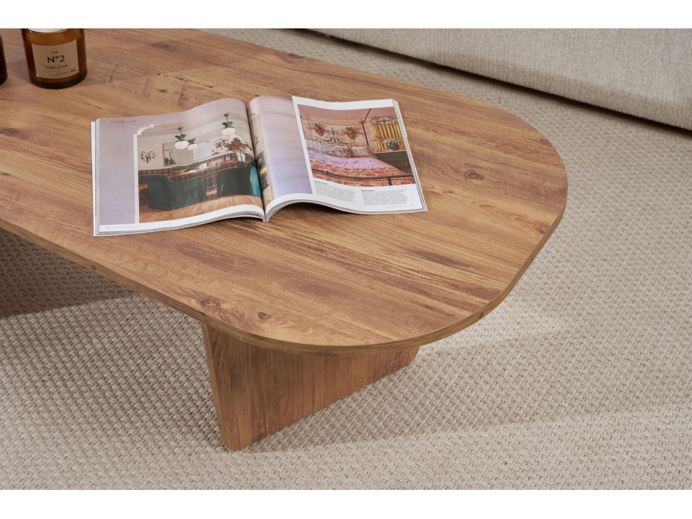 Couchtisch „Ovalis“ aus Holz – 130 x 65 x 40 cm – Atlantische Kiefer