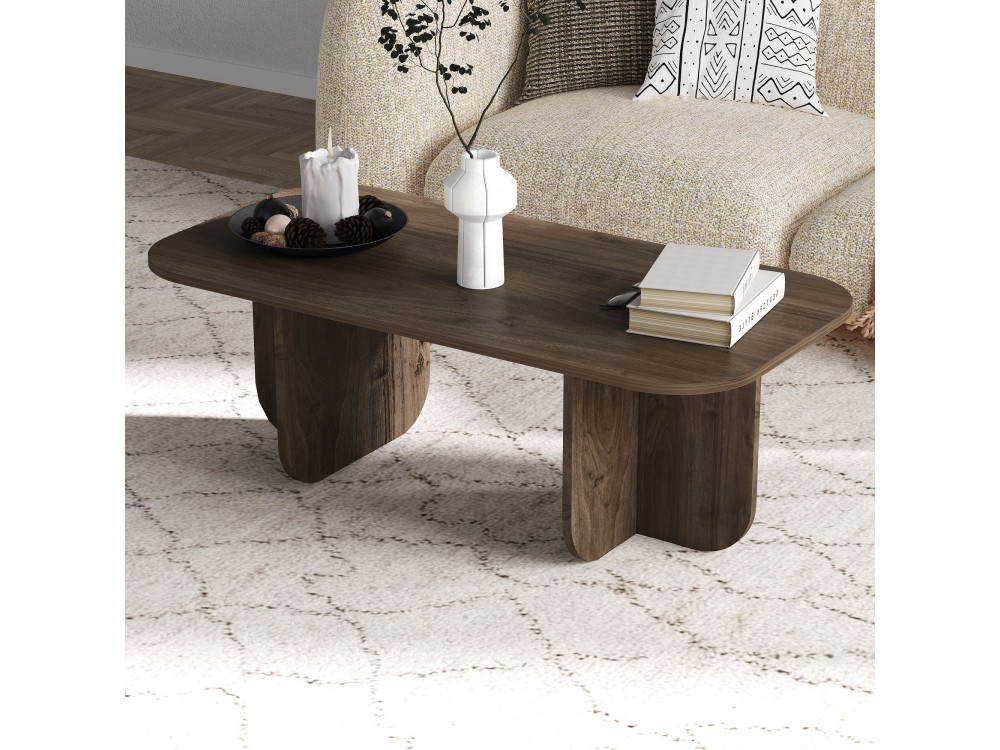 Couchtisch „Becaj“ aus Holz – 120 x 60 x 41 cm – Walnuss