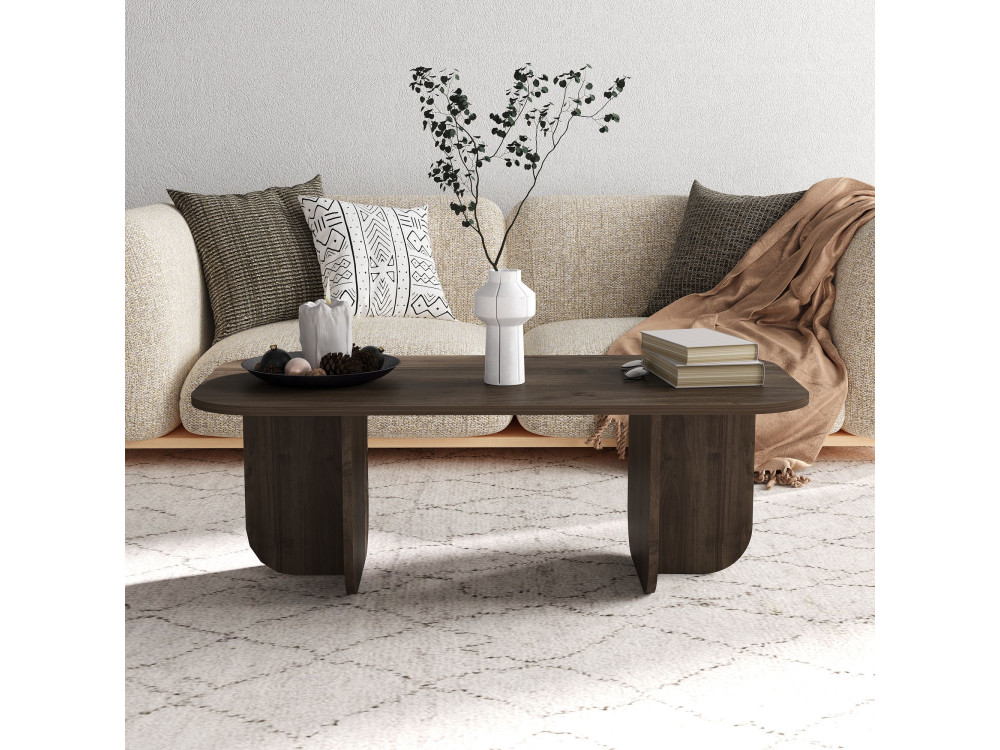 Couchtisch „Becaj“ aus Holz – 120 x 60 x 41 cm – Walnuss