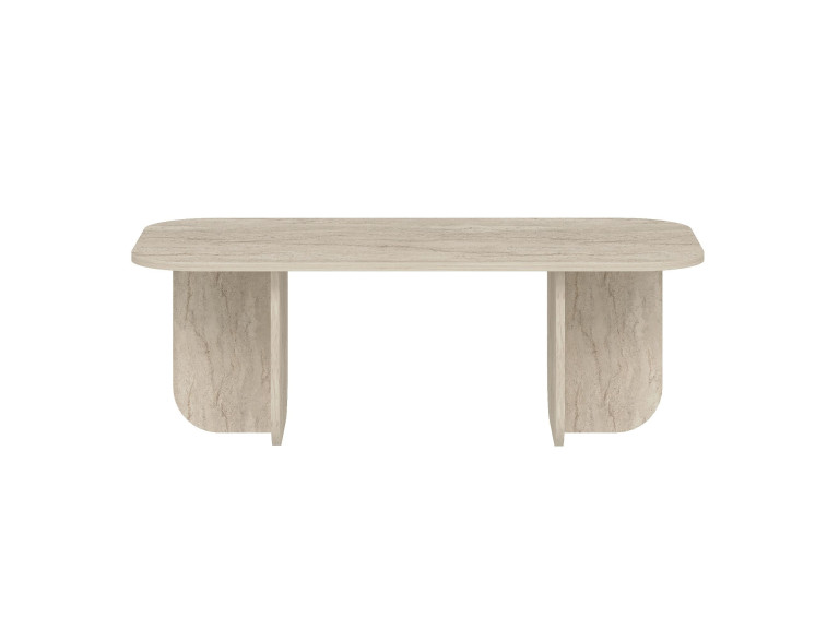 Couchtisch „Becaj“ aus Holz – 120 x 60 x 41 cm – Travertin
