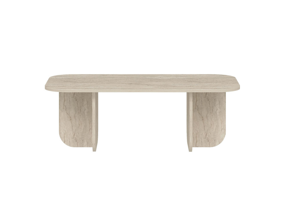 Couchtisch „Becaj“ aus Holz – 120 x 60 x 41 cm – Travertin