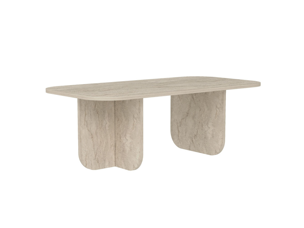 Couchtisch „Becaj“ aus Holz – 120 x 60 x 41 cm – Travertin