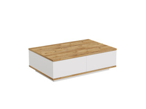 Couchtisch aus Holz "FR14" - 90 x 60 x 28 cm - AtlantikkieferWeiß