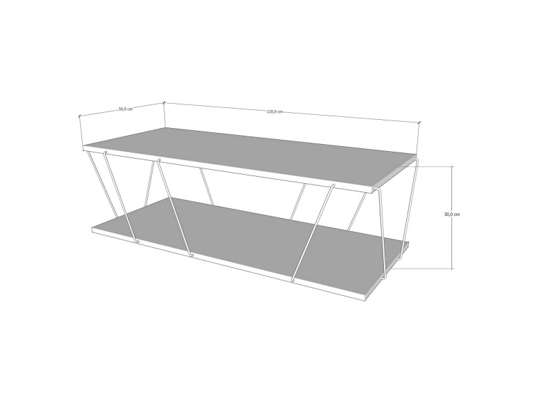 Couchtisch aus Holz "Zisino" - 120 x 50 x 30 cm - Braun