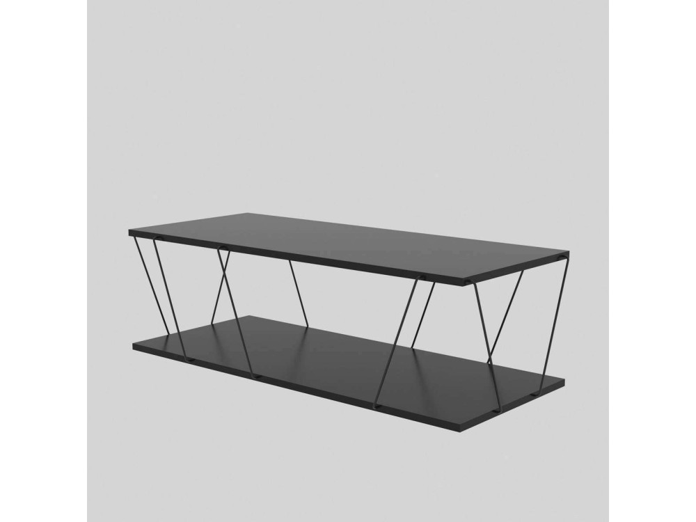 Couchtisch aus Holz "Zisino" - 120 x 50 x 30 cm - Anthrazitgrau